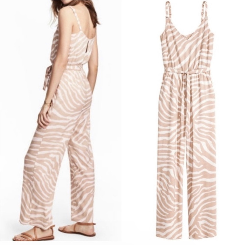 H&M Striped Zebra Jumpsuit Size 2